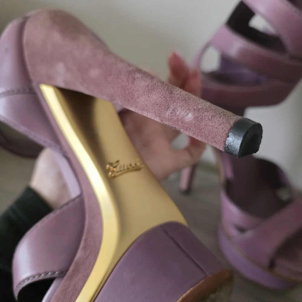 Gucci Purple Strappy Platform Heels - Picture 4 of 5